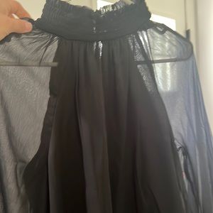 Black sheer sleeve blouse